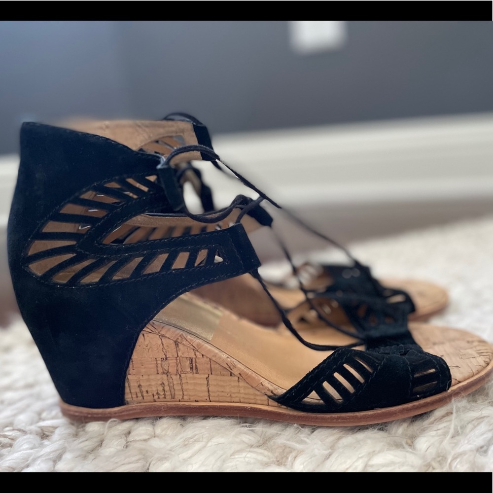 Dolce Vita Black Wedge Sandals